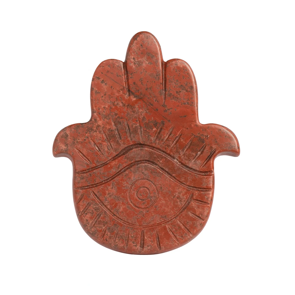 Red jade hand on a white background