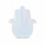 Opalite Hamsa hand on a white background