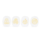 4 Oval Crystals with Gold Imprints-UNfinished