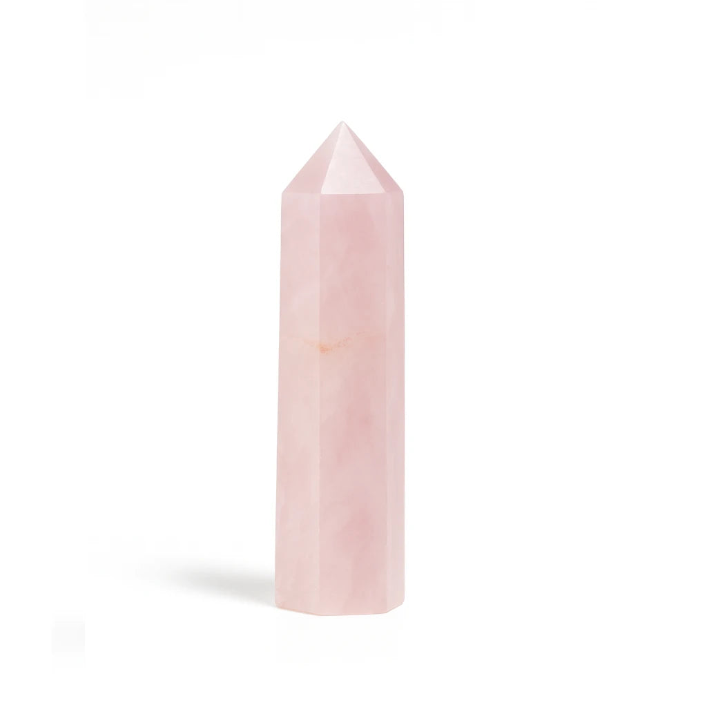 Pink crystal tower on a white background