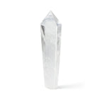 Clear crystal tower on a white background