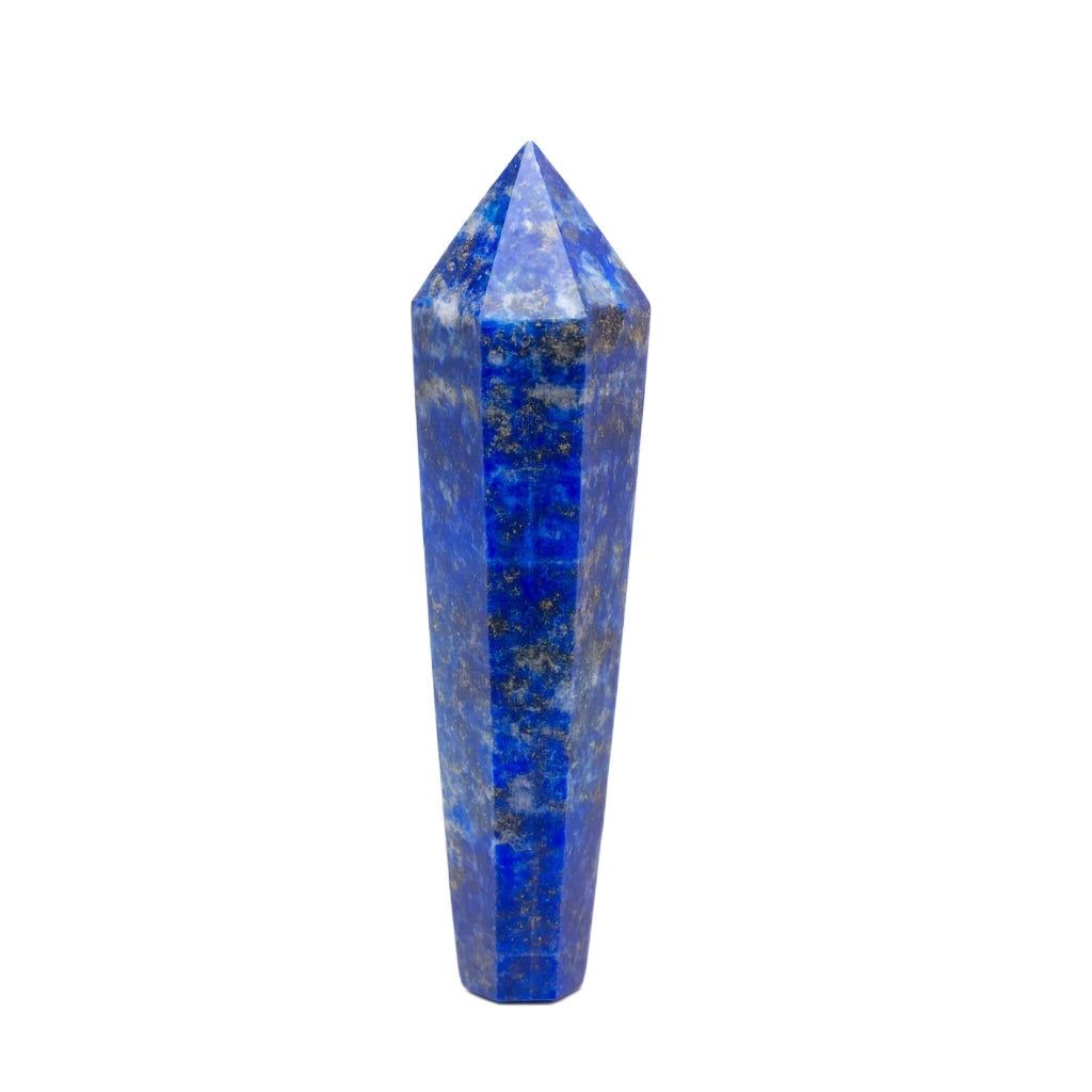 Blue crystal tower on a white background