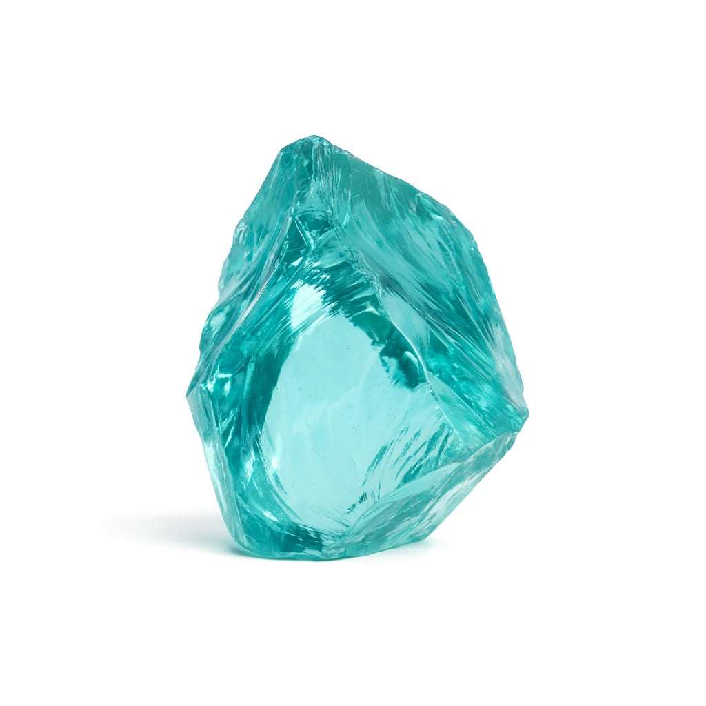 Turquoise crystal on a white background