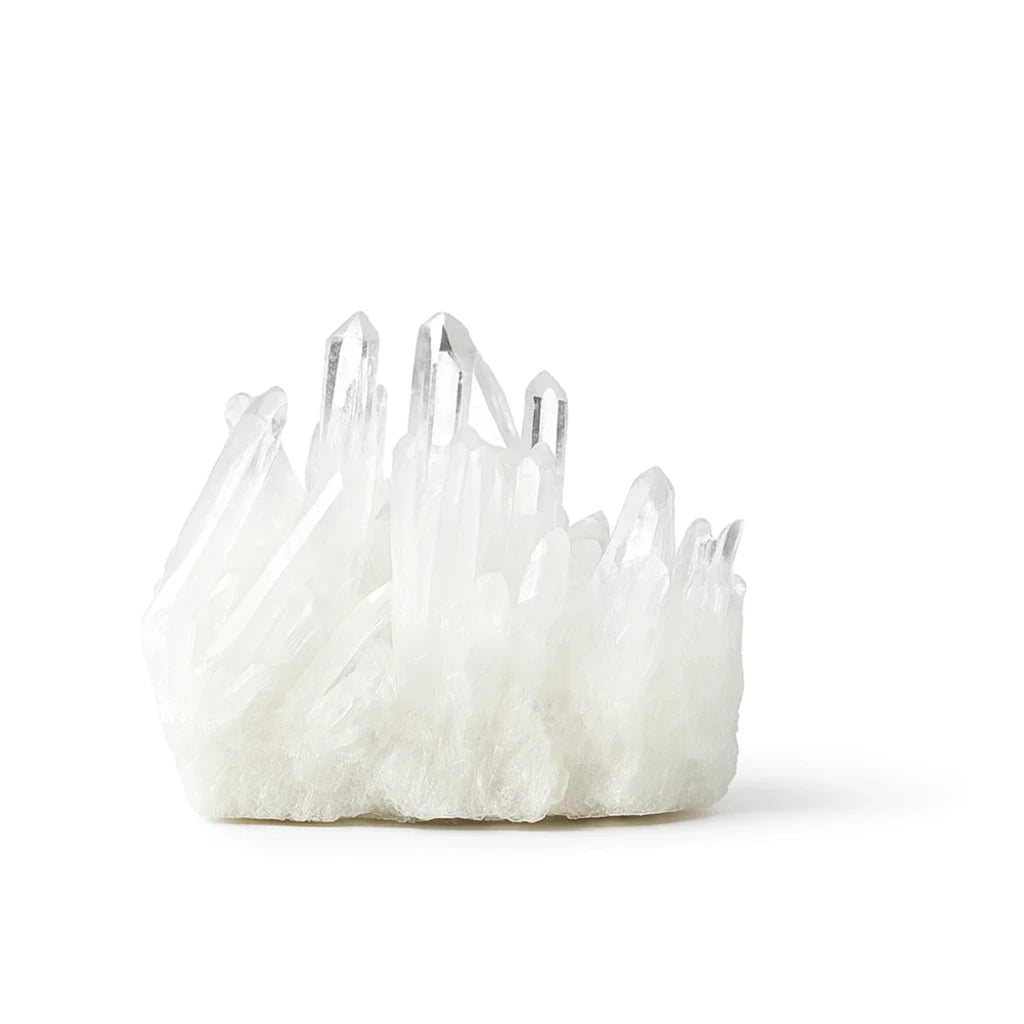 Crystal-like decorative piece on a white background