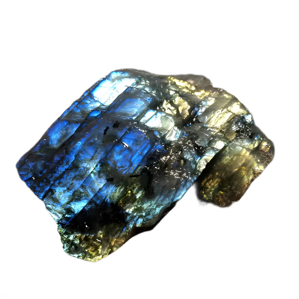 Multicolored crystal on a white background