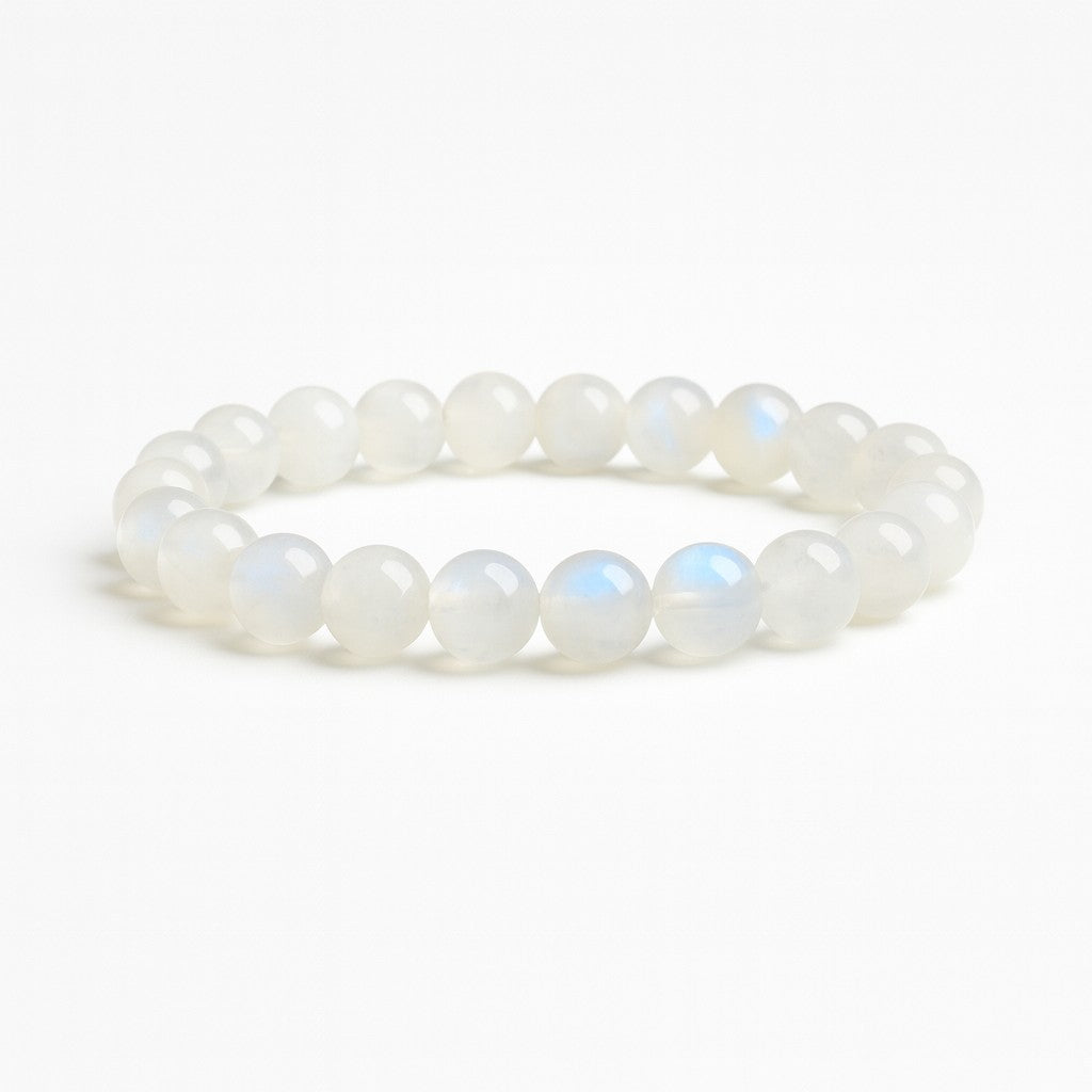 Opal beaded bracelet on a white background