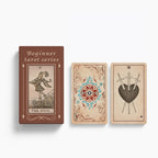Three tarot cards from a Beginner tarot series on a white background